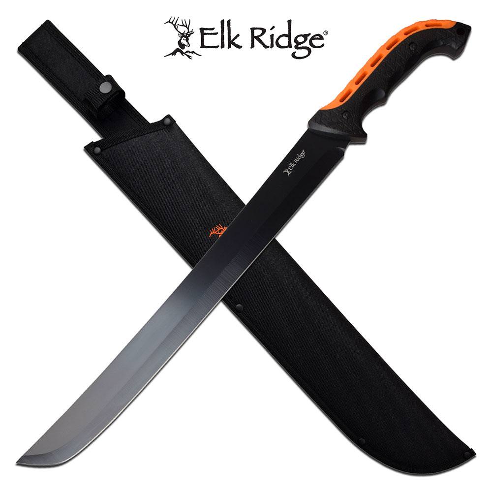 Elk Ridge 23 Inch Full Tang Fixed Blade Machete Knife Plain Blade - Tophatter's Army Products & Self Defense Collectible Weapons - Tophatter Daily Deals